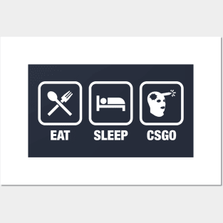 CSGO Eat Sleep Headshot Gaming Tee Posters and Art